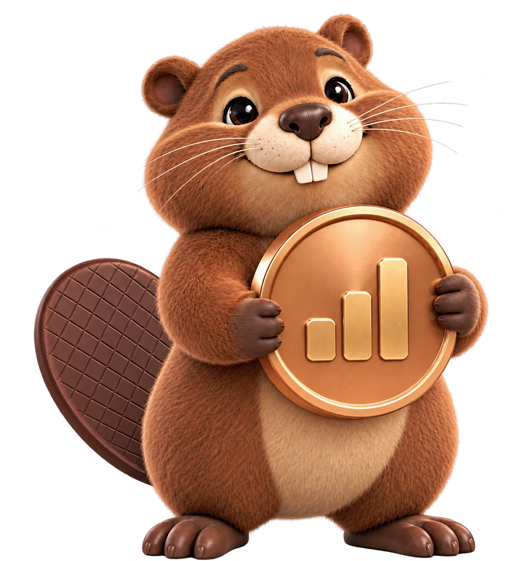 Bivver, holding a coin